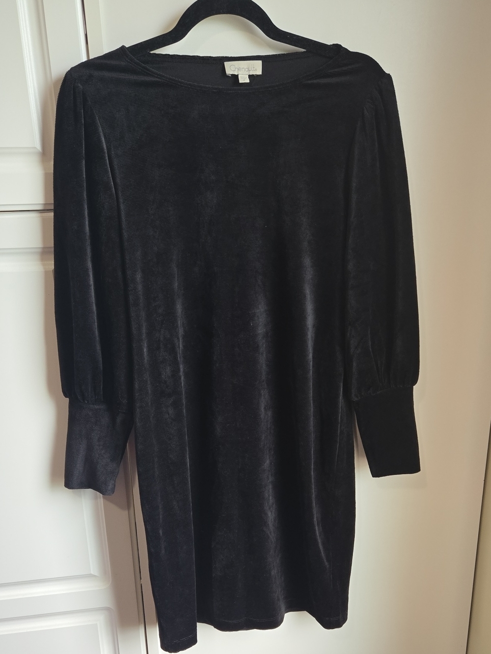 Chenault Black Velvet Midi Dress